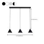 Suspension moderne à 3 lumières multicolores en forme de cône pour îlot de cuisine