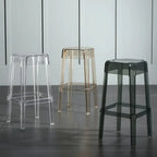 Tabouret de bar carré moderne à quatre pieds en acrylique