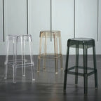 Tabouret de bar carré moderne à quatre pieds en acrylique