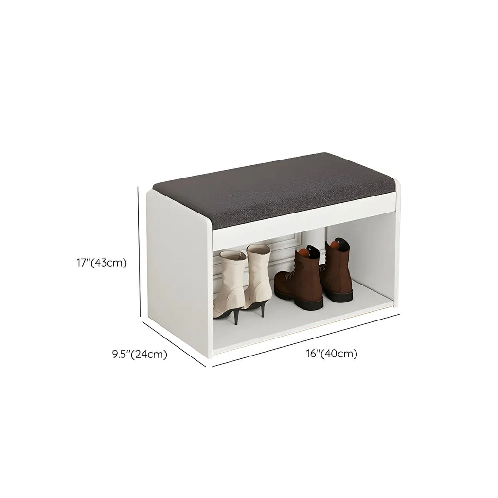 Banc d'entrée en bois avec rangement à chaussures rabattable et assise rembourrée