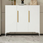 Armoire à chaussures réglable en métal blanc-gris pour entrée