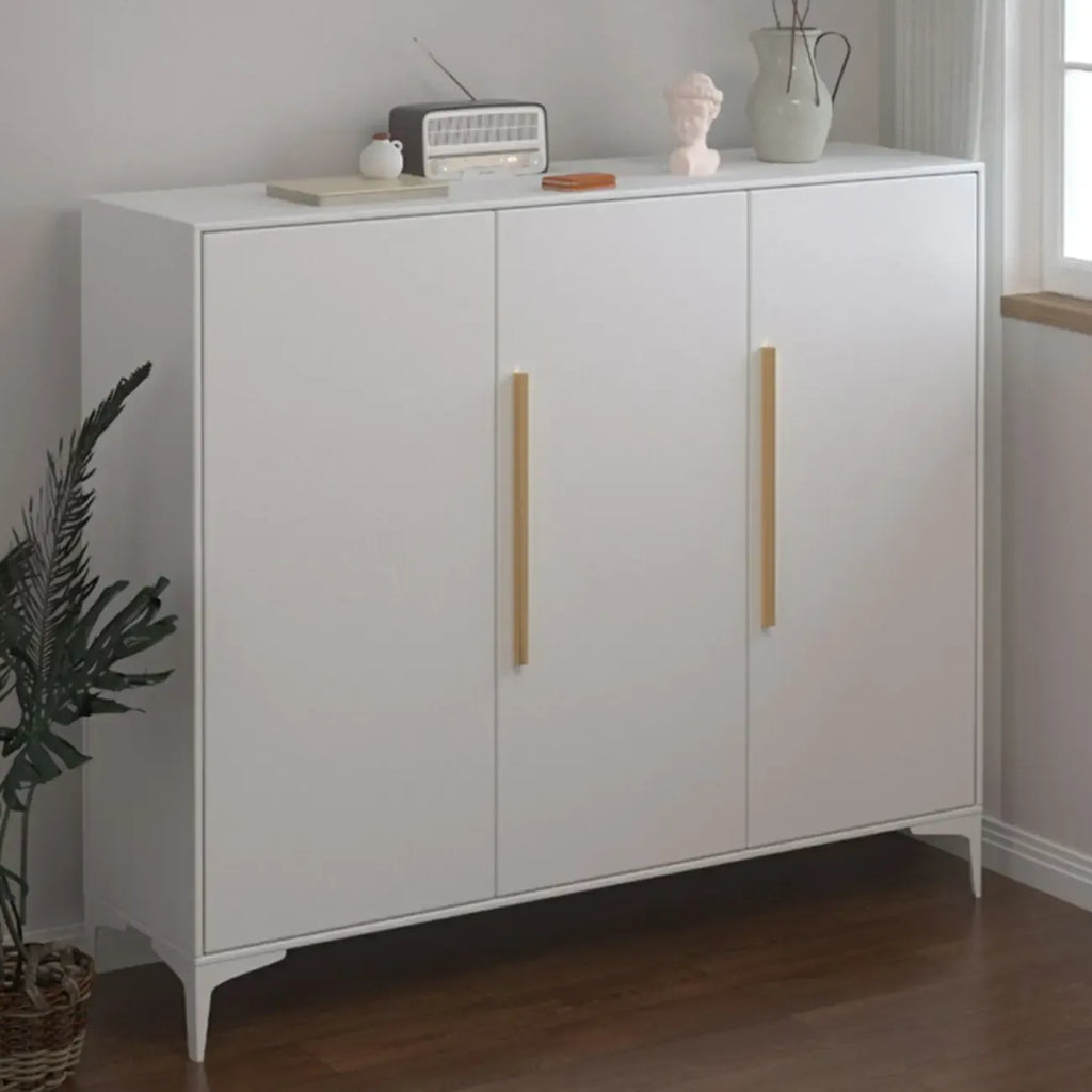 Armoire à chaussures réglable en métal blanc-gris pour entrée