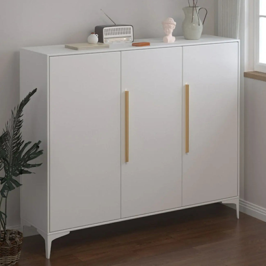 Armoire à chaussures réglable en métal blanc-gris pour entrée