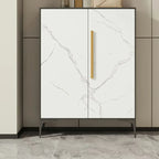 Armoire à chaussures réglable en métal blanc-gris pour entrée