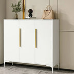 Armoire à chaussures réglable en métal blanc-gris pour entrée