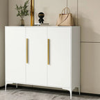 Armoire à chaussures réglable en métal blanc-gris pour entrée