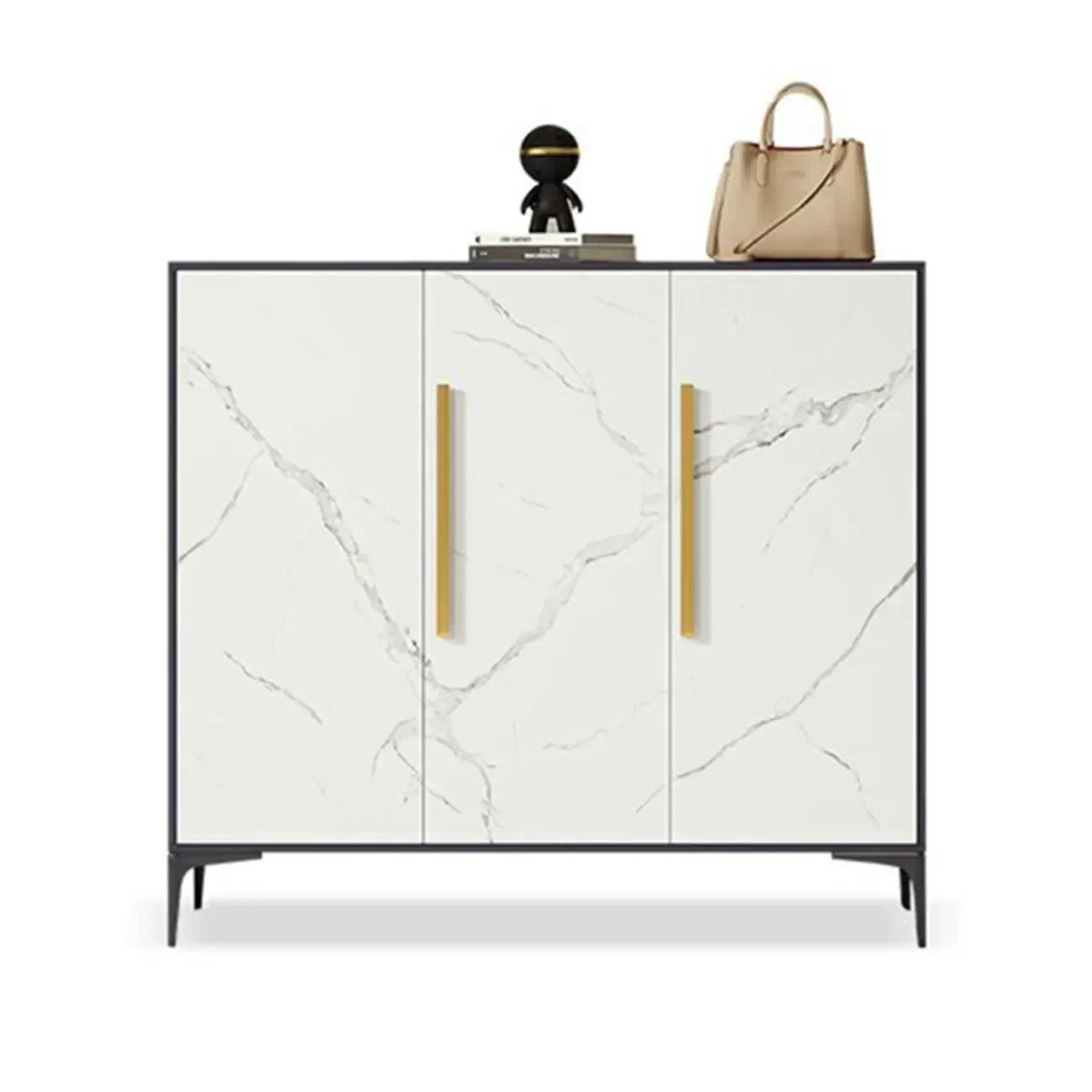Armoire à chaussures réglable en métal blanc-gris pour entrée
