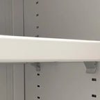 Armoire à chaussures réglable en métal blanc-gris pour entrée