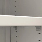 Armoire à chaussures réglable en métal blanc-gris pour entrée