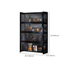 Vitrine moderne en bambou noir et verre avec porte rabattable