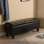Banc d'entrée moderne avec couvercle rabattable et rangement en similicuir