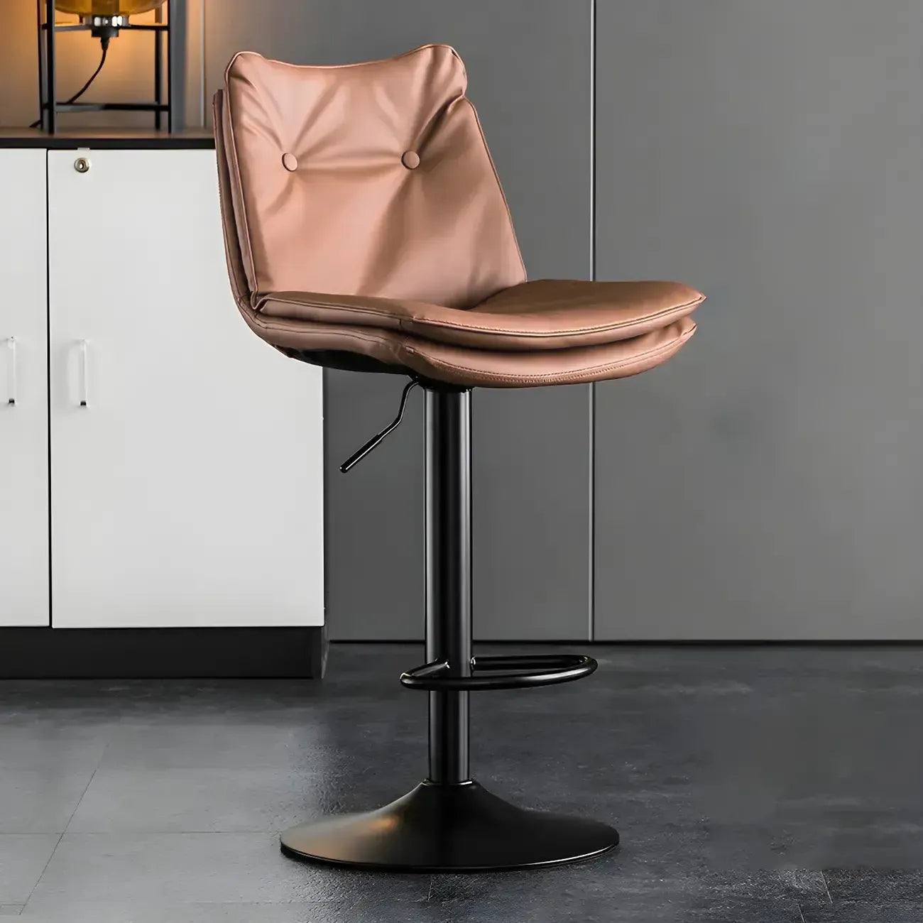 Tabourets de bar pivotants modernes en cuir réglables
