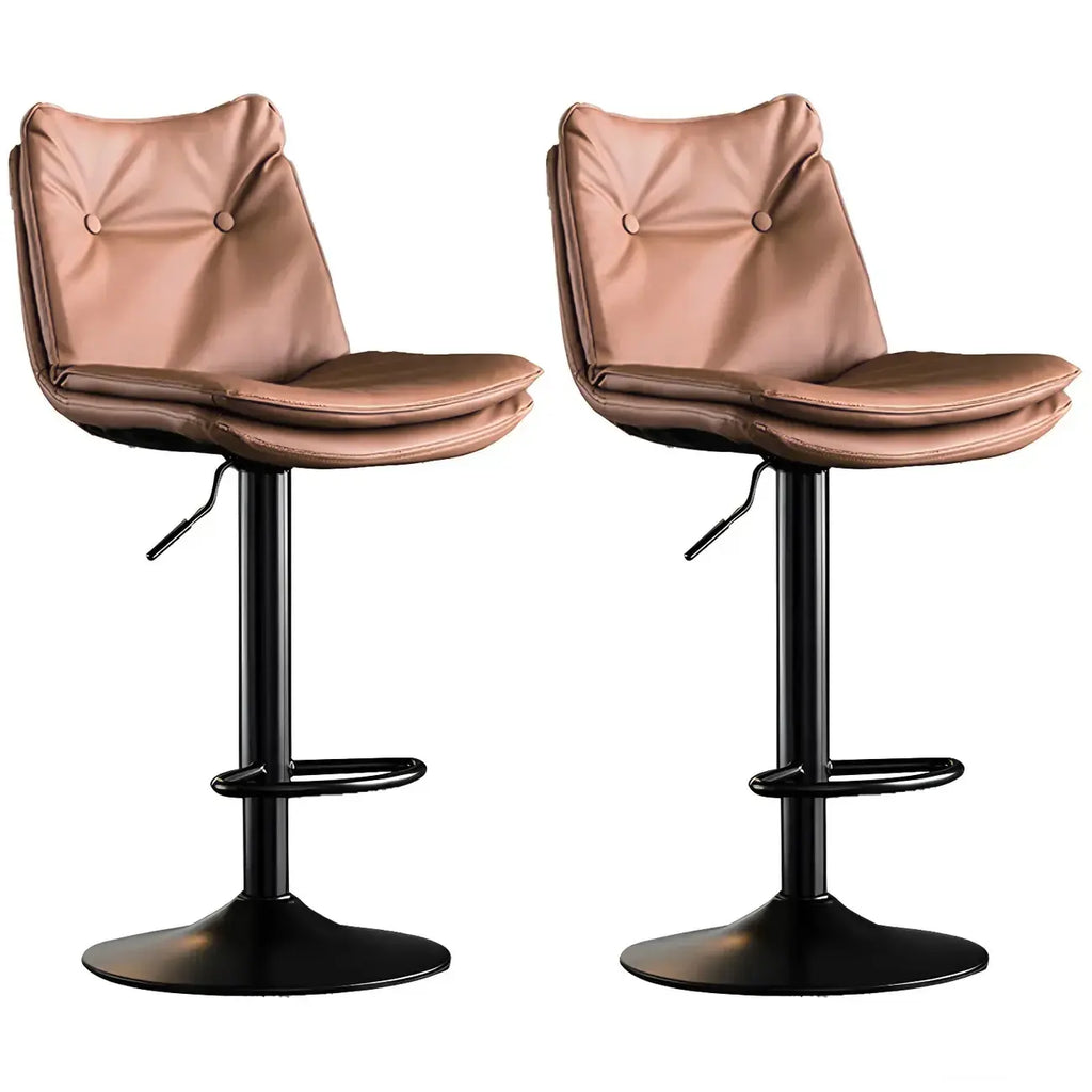 Tabourets de bar pivotants modernes en cuir réglables
