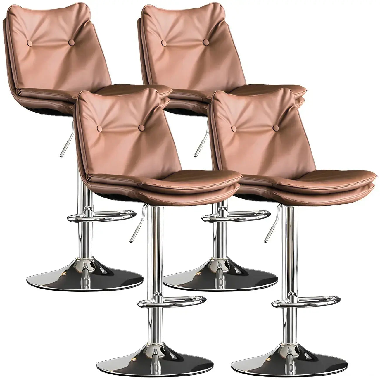 Tabourets de bar pivotants modernes en cuir réglables