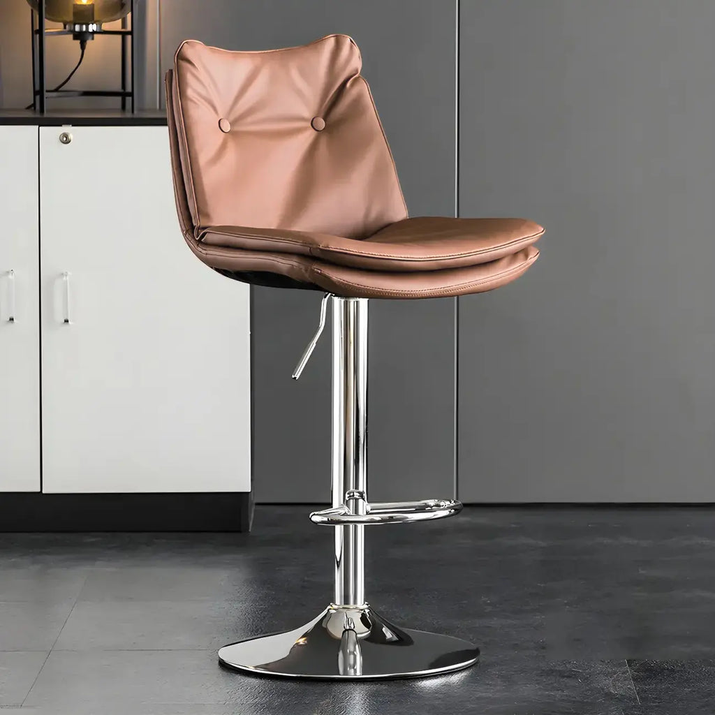Tabourets de bar pivotants modernes en cuir réglables