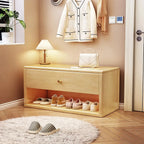 Banc d'entrée compact en noyer avec tiroir