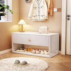 Banc d'entrée compact en noyer avec tiroir
