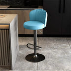 Tabourets de bar pivotants réglables en cuir moderne avec dossier