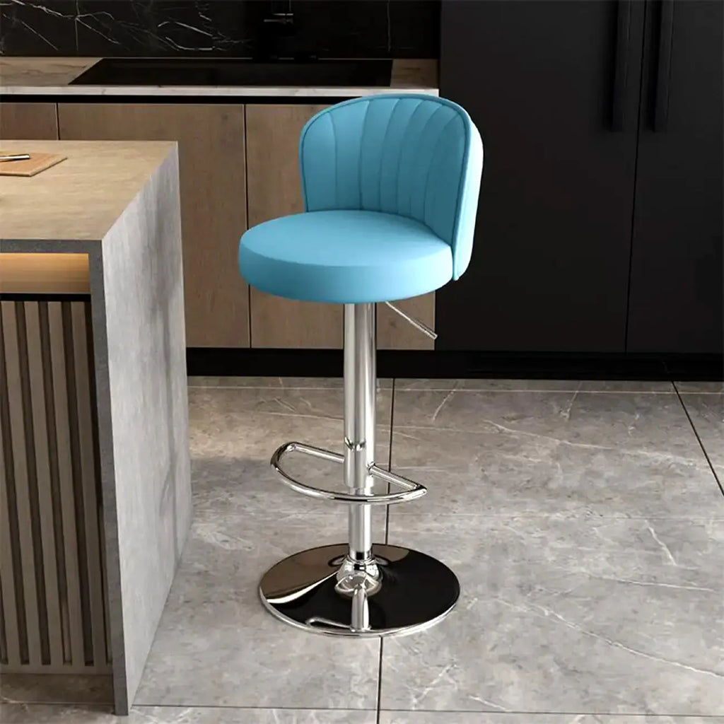 Tabourets de bar pivotants réglables en cuir moderne avec dossier