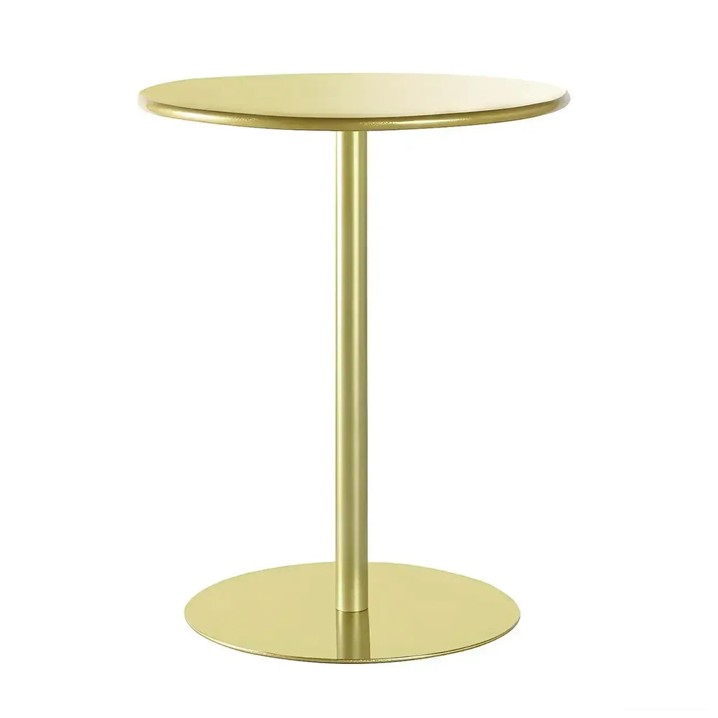 Table d'appoint ronde contemporaine sur pied en métal noir
