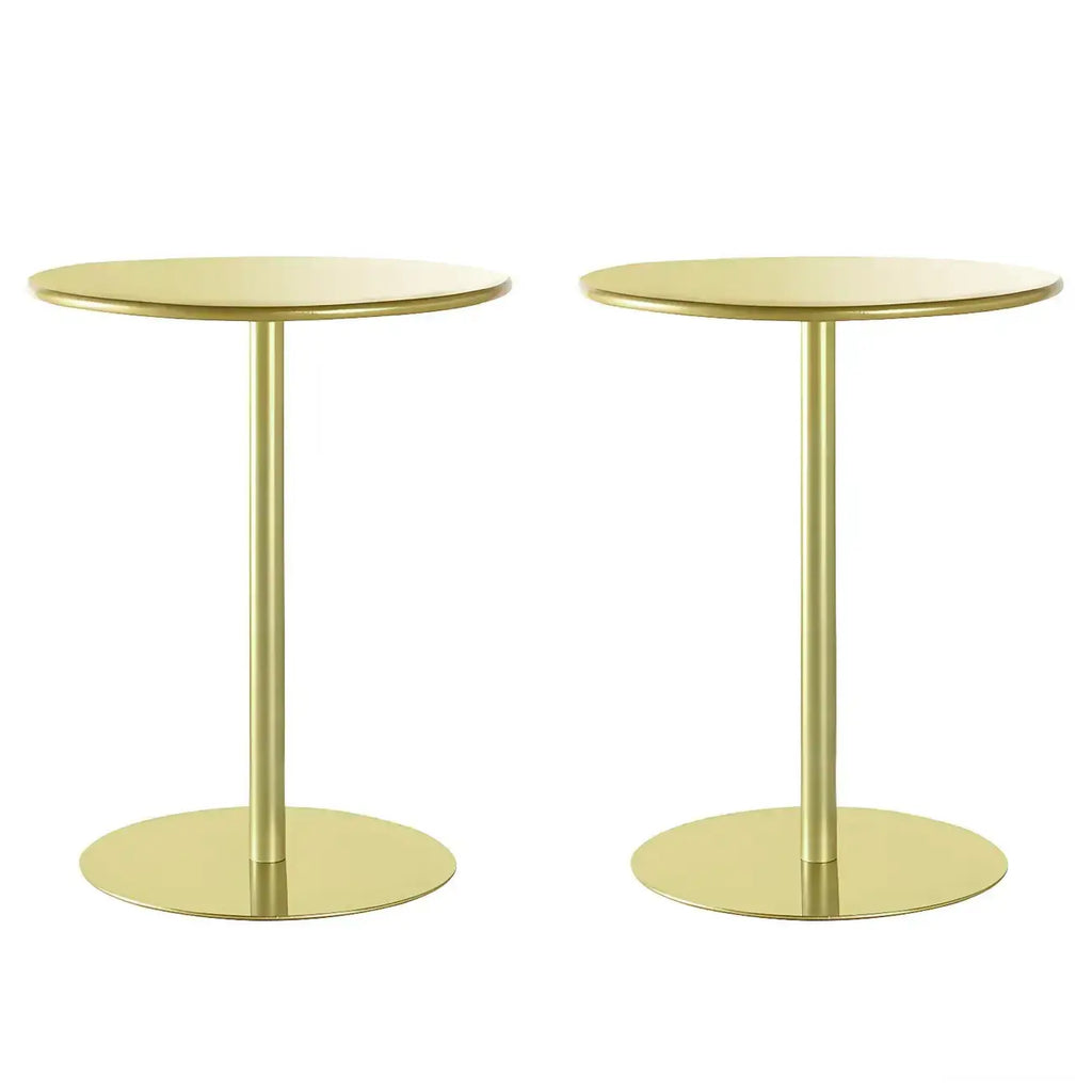 Table d'appoint ronde contemporaine sur pied en métal noir