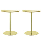 Table d'appoint ronde contemporaine sur pied en métal noir