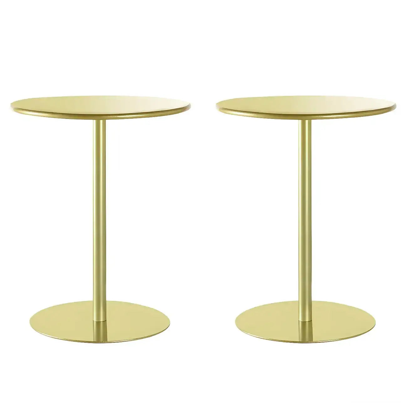 Table d'appoint ronde contemporaine sur pied en métal noir