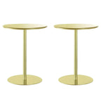 Table d'appoint ronde contemporaine sur pied en métal noir
