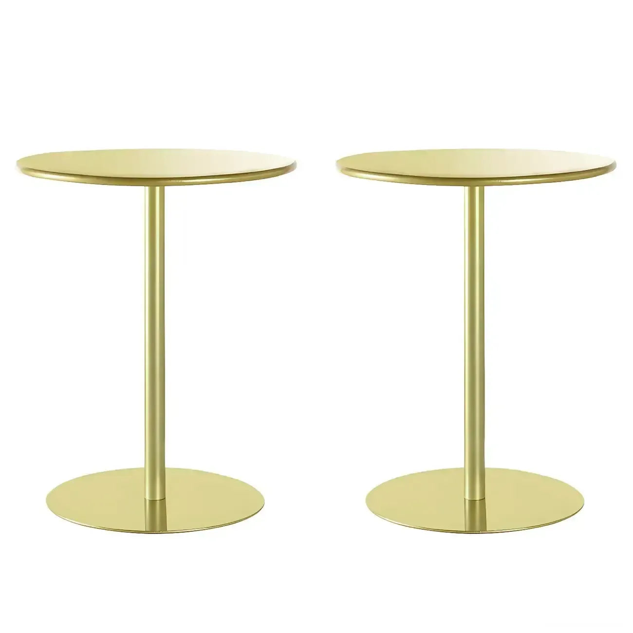 Table d'appoint ronde contemporaine sur pied en métal noir