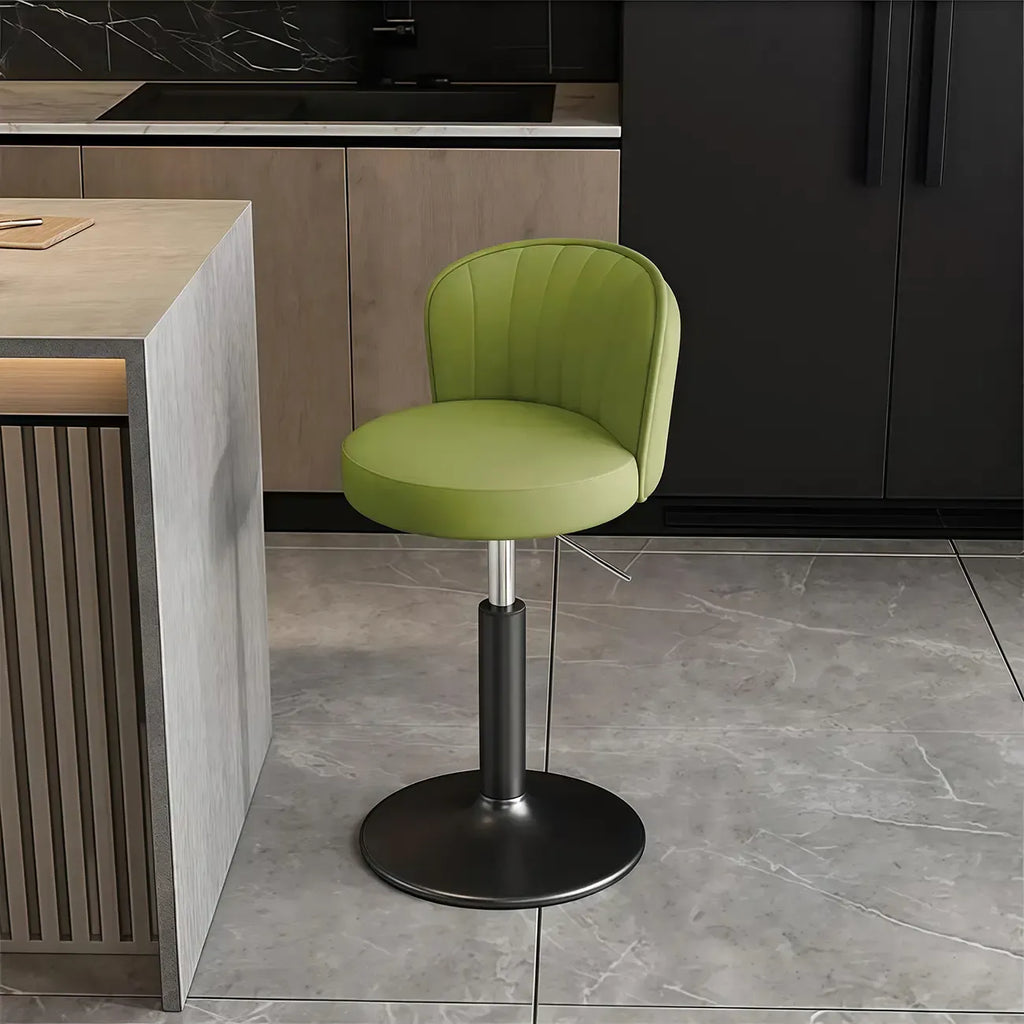 Tabourets de bar pivotants réglables en cuir moderne avec dossier