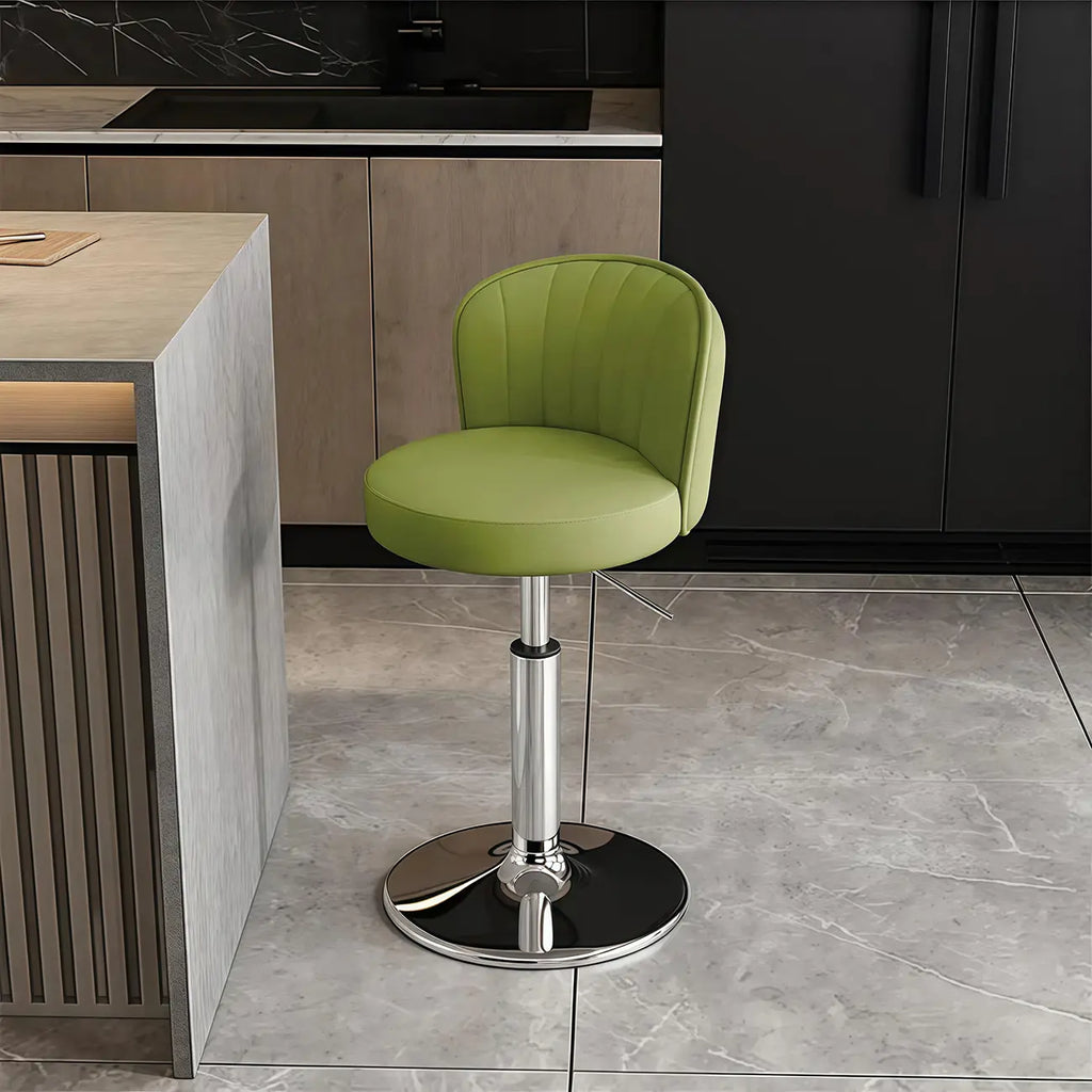 Tabourets de bar pivotants réglables en cuir moderne avec dossier