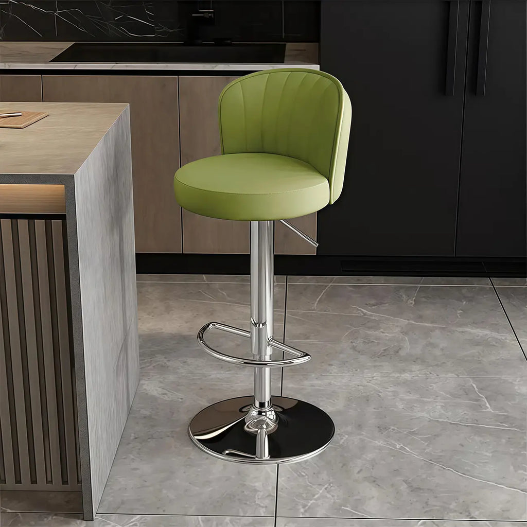 Tabourets de bar pivotants réglables en cuir moderne avec dossier