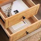 Comodino Grigio Antico a 2 Cassetti in Legno