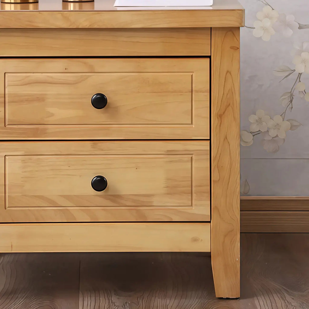 Comodino Grigio Antico a 2 Cassetti in Legno