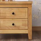 Comodino Grigio Antico a 2 Cassetti in Legno