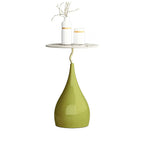 Table d'appoint ronde en pierre brune de style scandinave