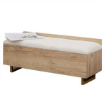 Banc de rangement à chaussures rembourré Nordic Wood à couvercle relevable