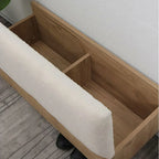 Banc de rangement à chaussures rembourré Nordic Wood à couvercle relevable