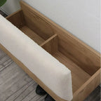 Banc de rangement à chaussures rembourré Nordic Wood à couvercle relevable