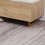 Banc de rangement à chaussures rembourré Nordic Wood à couvercle relevable