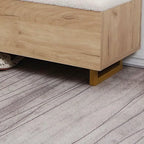 Banc de rangement à chaussures rembourré Nordic Wood à couvercle relevable