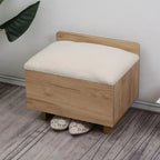 Banc de rangement à chaussures rembourré Nordic Wood à couvercle relevable