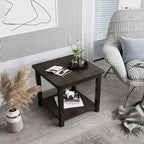 Table d'appoint minimaliste en bois noir avec rangement pour salon
