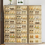 Organisateur de chaussures empilable en plastique blanc glamour pour placard