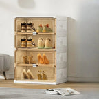 Organisateur de chaussures empilable en plastique blanc glamour pour placard