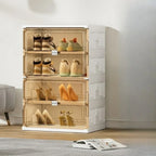 Organisateur de chaussures empilable en plastique blanc glamour pour placard