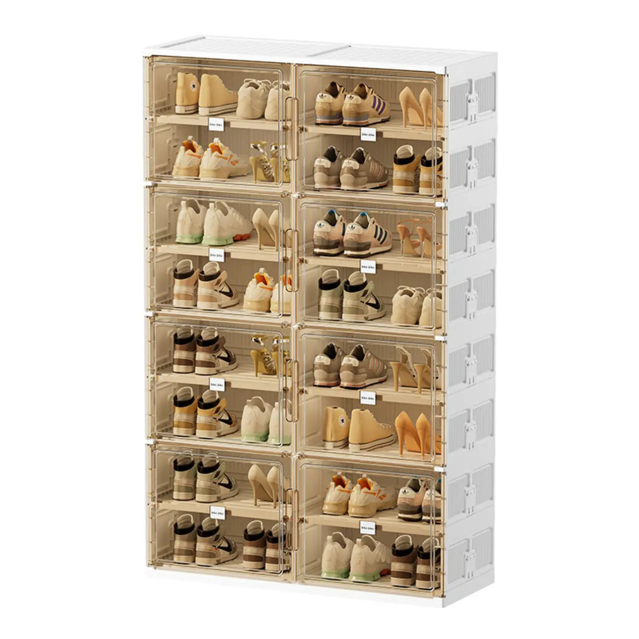 Organisateur de chaussures empilable en plastique blanc glamour pour placard