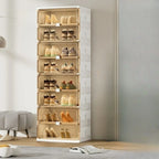 Organisateur de chaussures empilable en plastique blanc glamour pour placard