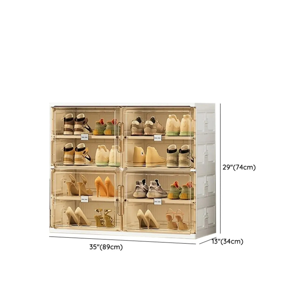 Organisateur de chaussures empilable en plastique blanc glamour pour placard