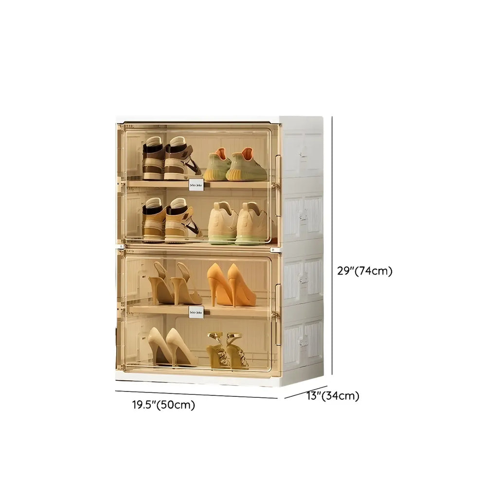 Organisateur de chaussures empilable en plastique blanc glamour pour placard